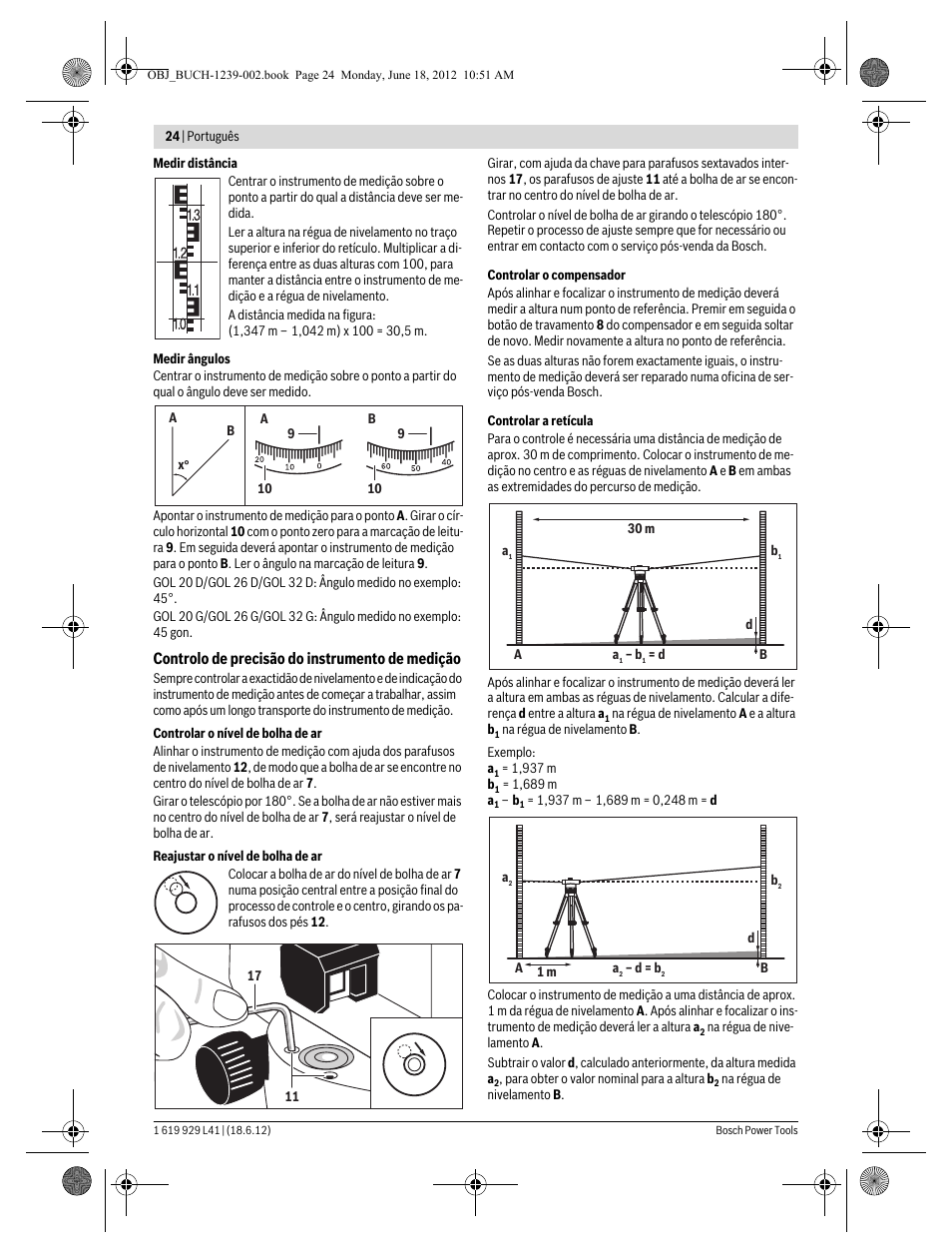 Bosch GOL Professional 20 D User Manual | Page 24 / 144