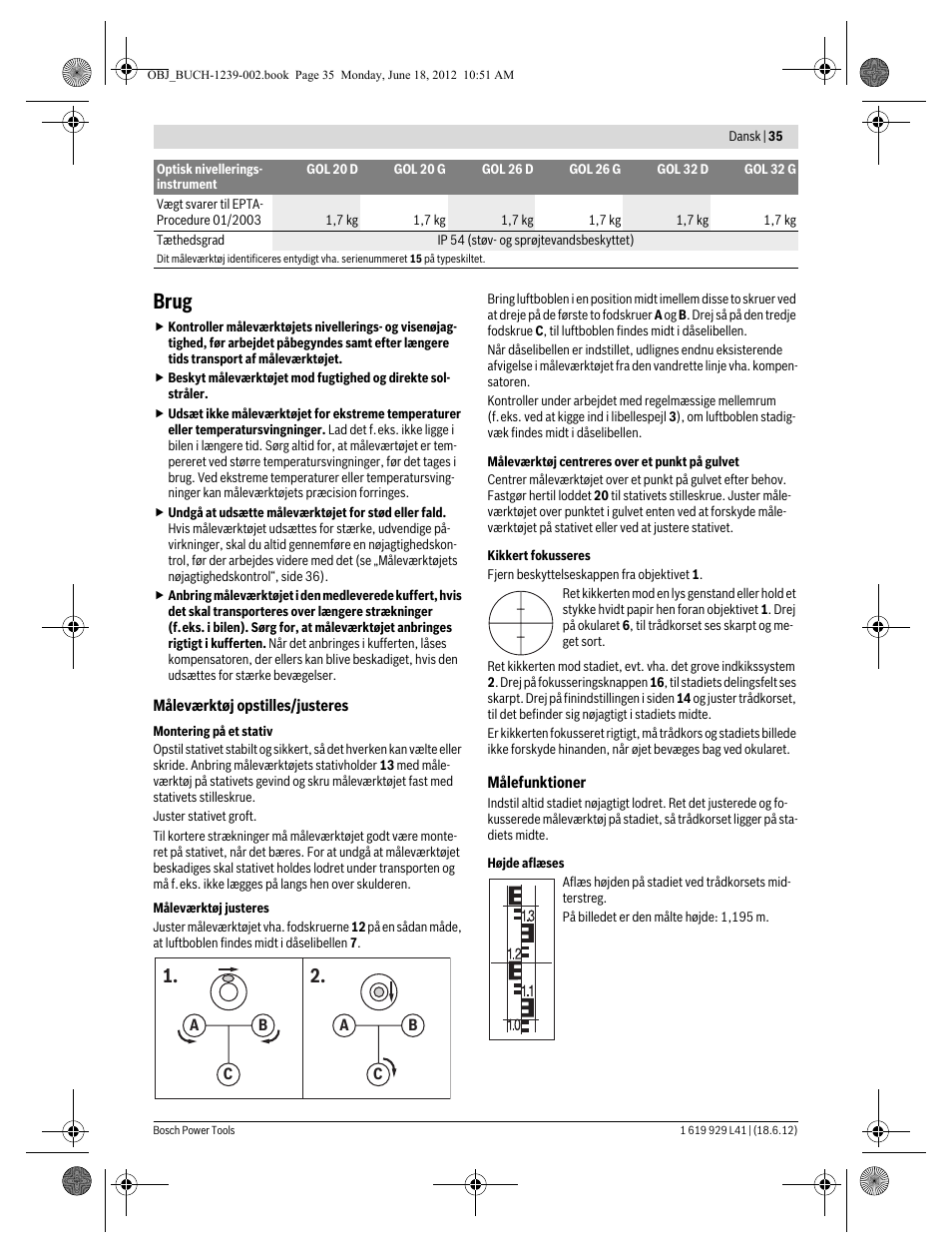 Brug | Bosch GOL Professional 20 D User Manual | Page 35 / 144