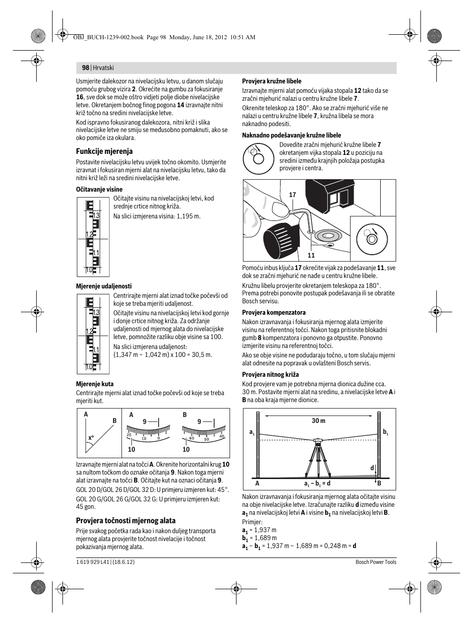 Bosch GOL Professional 20 D User Manual | Page 98 / 144