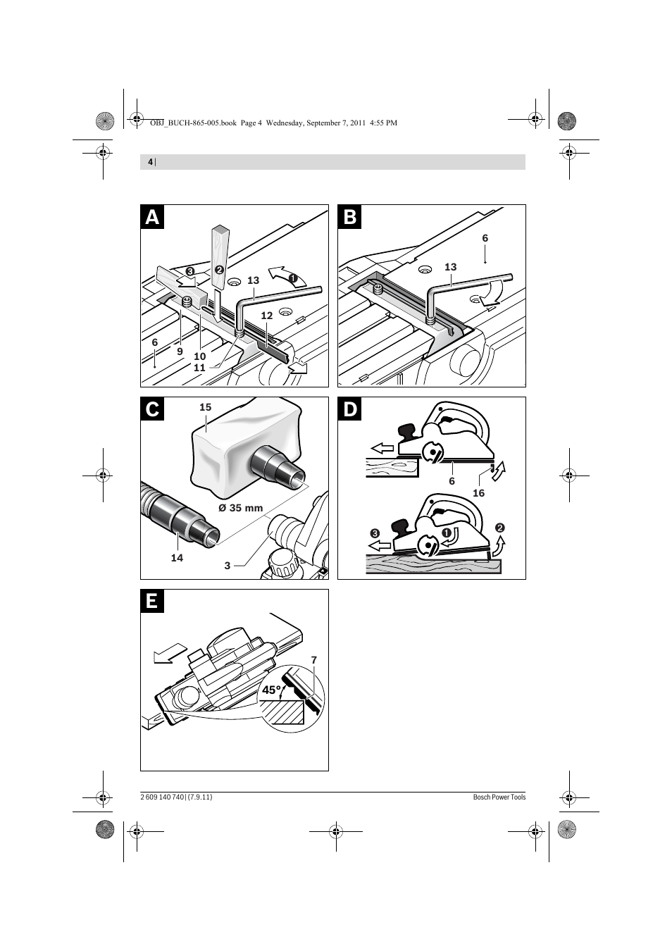 Ed c b a | Bosch GHO 15-82 Professional User Manual | Page 4 / 139