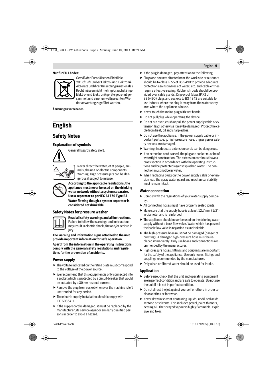 English | Bosch AQT 35-12 User Manual | Page 9 / 205