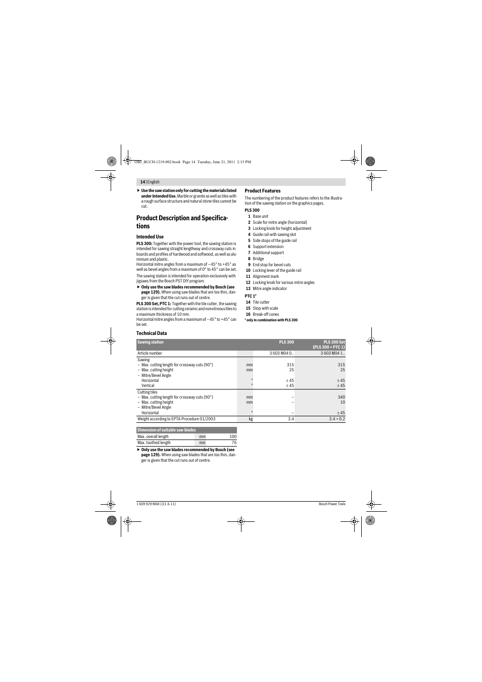 Product description and specifica- tions | Bosch PLS 300 User Manual | Page 14 / 130