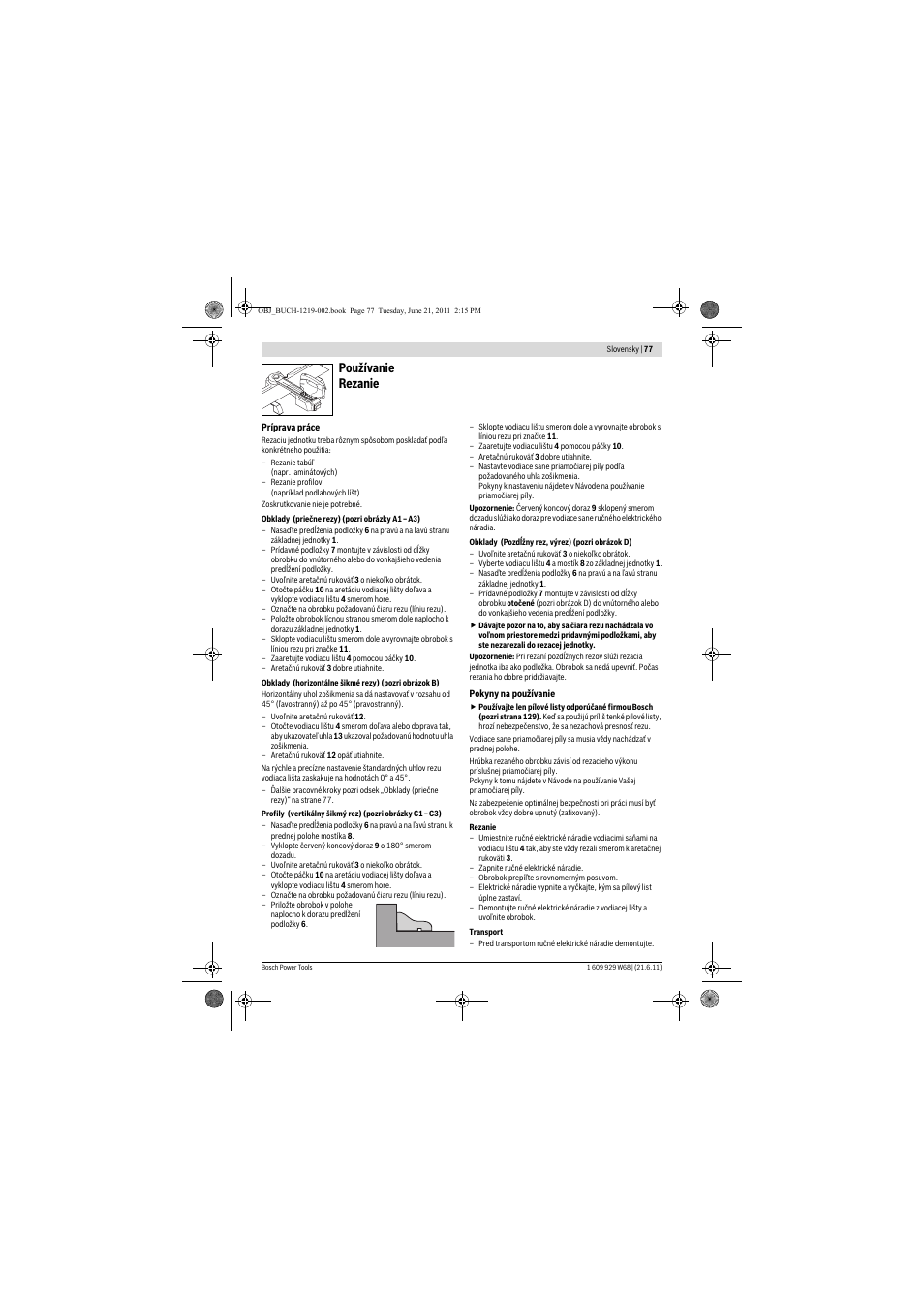 Používanie rezanie | Bosch PLS 300 User Manual | Page 77 / 130
