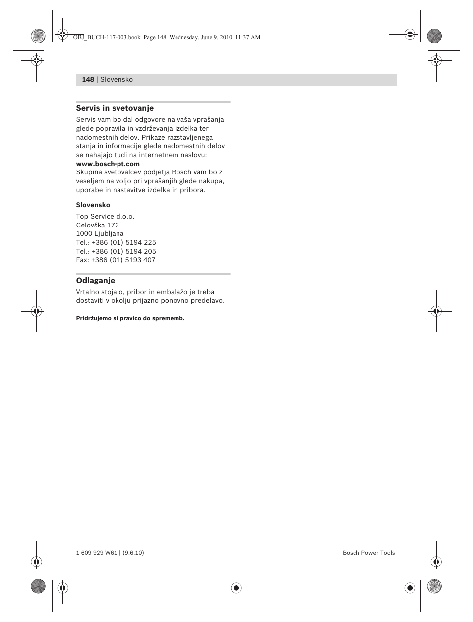 Bosch S 500 A Professional User Manual | Page 148 / 216