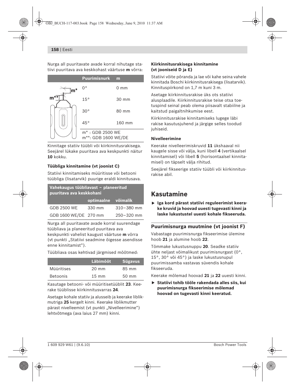 Kasutamine | Bosch S 500 A Professional User Manual | Page 158 / 216