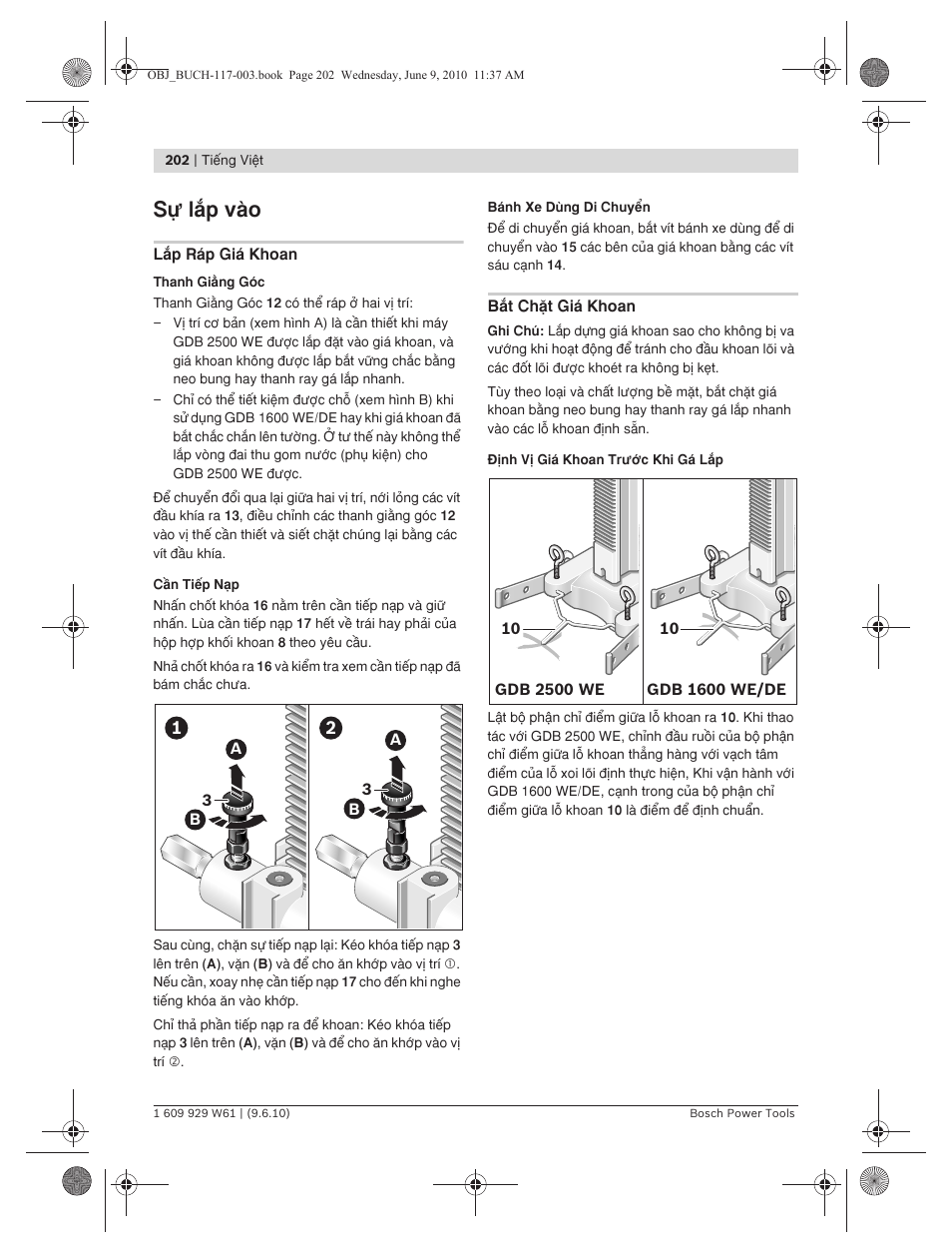 Sú läp vμo | Bosch S 500 A Professional User Manual | Page 202 / 216