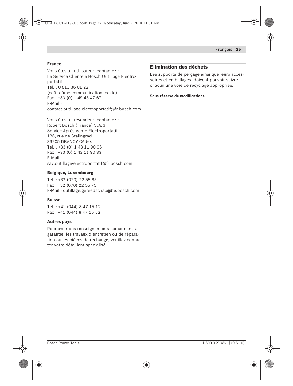 Bosch S 500 A Professional User Manual | Page 25 / 216