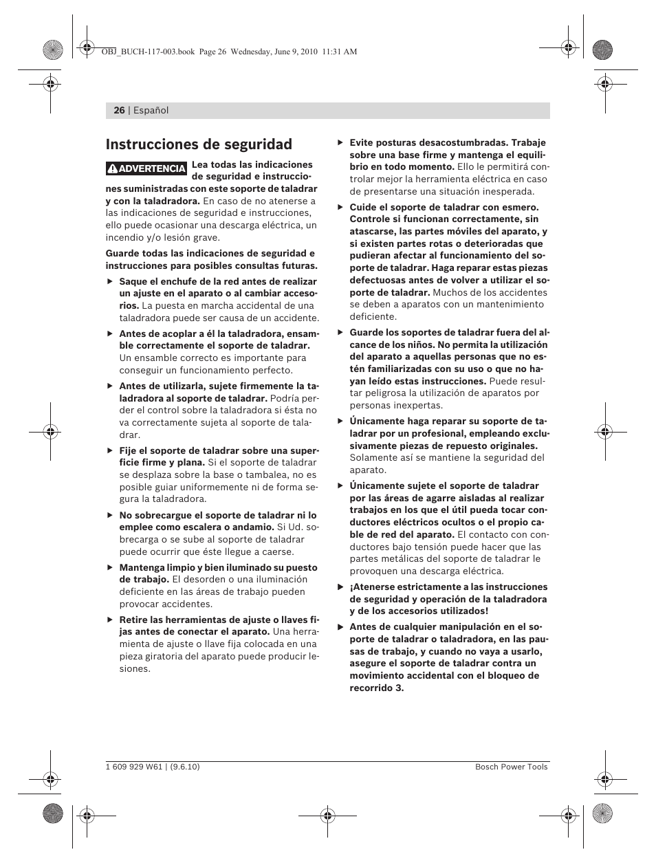 Instrucciones de seguridad | Bosch S 500 A Professional User Manual | Page 26 / 216