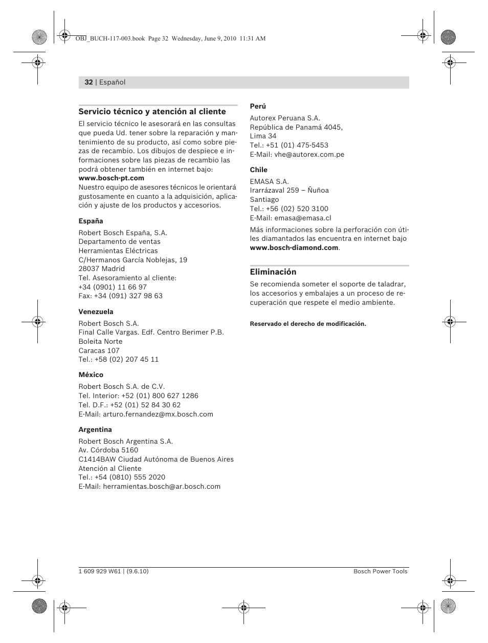 Bosch S 500 A Professional User Manual | Page 32 / 216