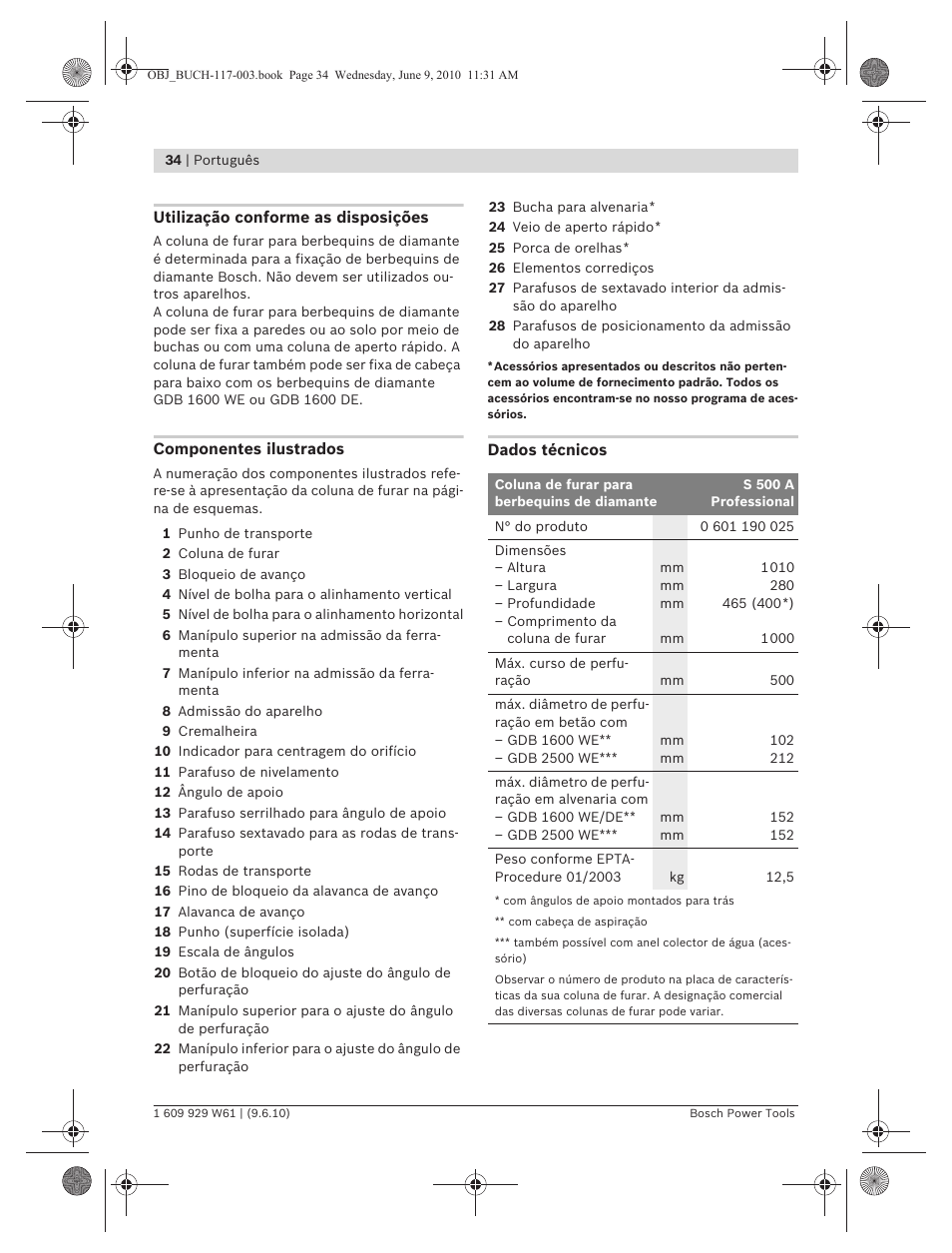Bosch S 500 A Professional User Manual | Page 34 / 216