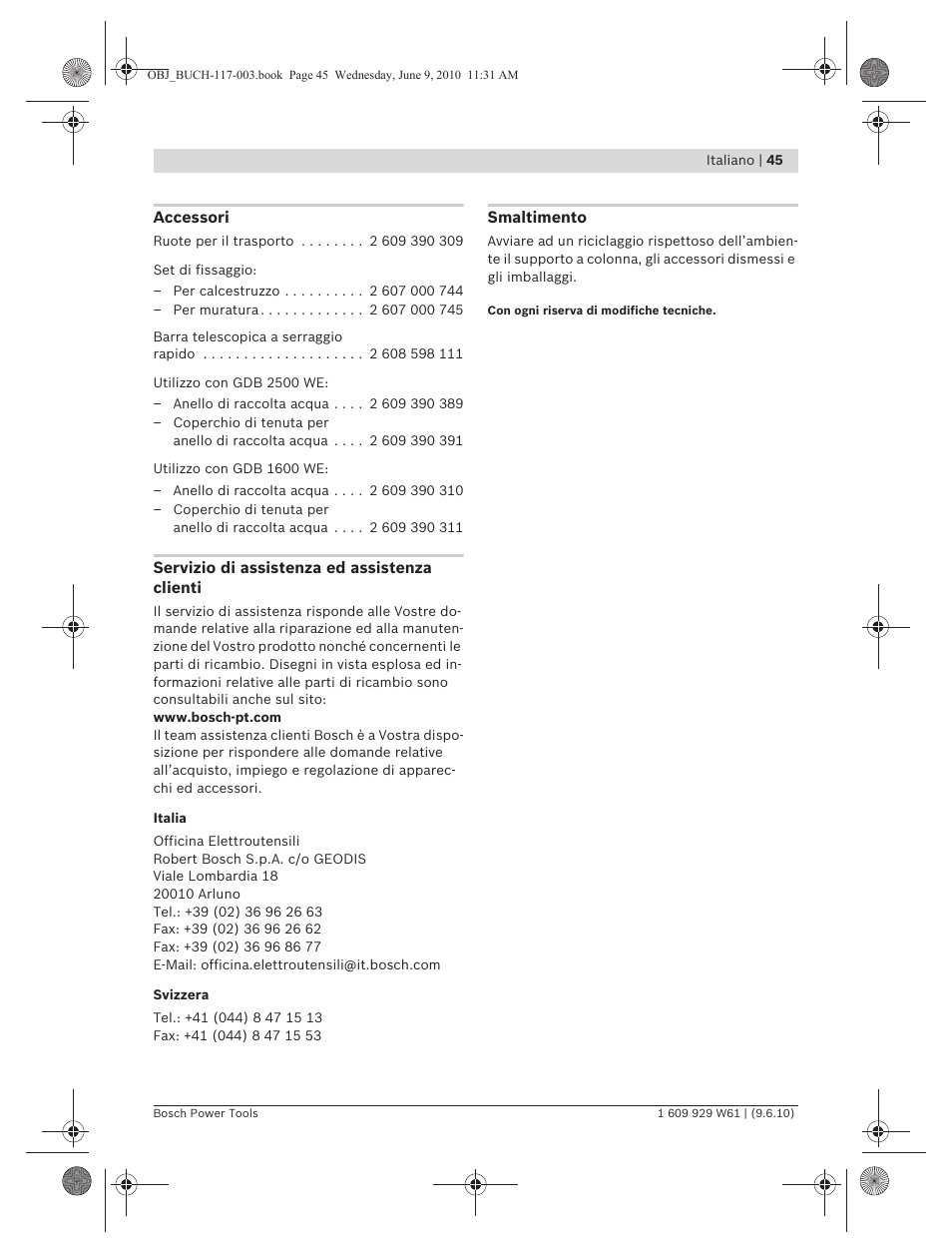 Bosch S 500 A Professional User Manual | Page 45 / 216