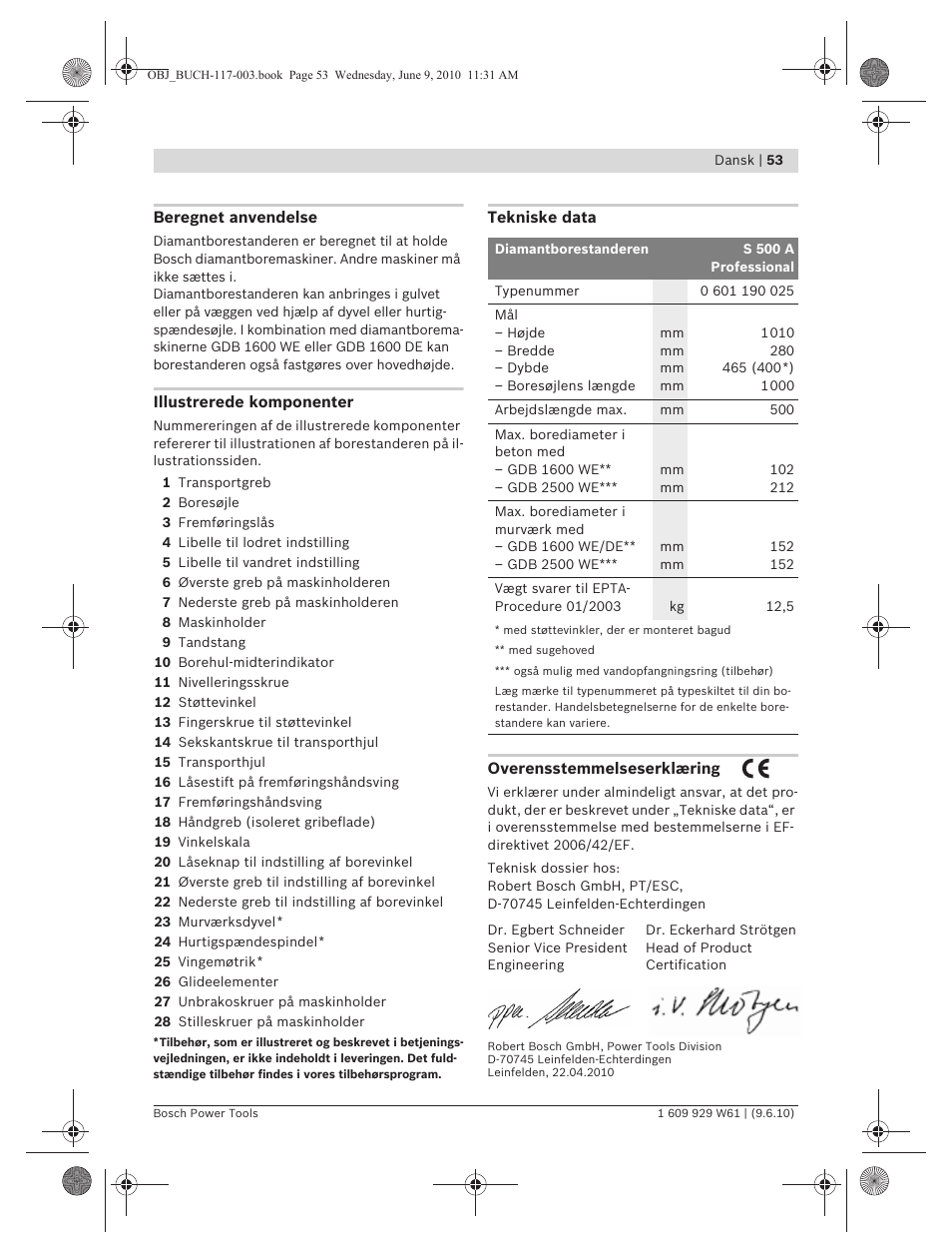 Bosch S 500 A Professional User Manual | Page 53 / 216