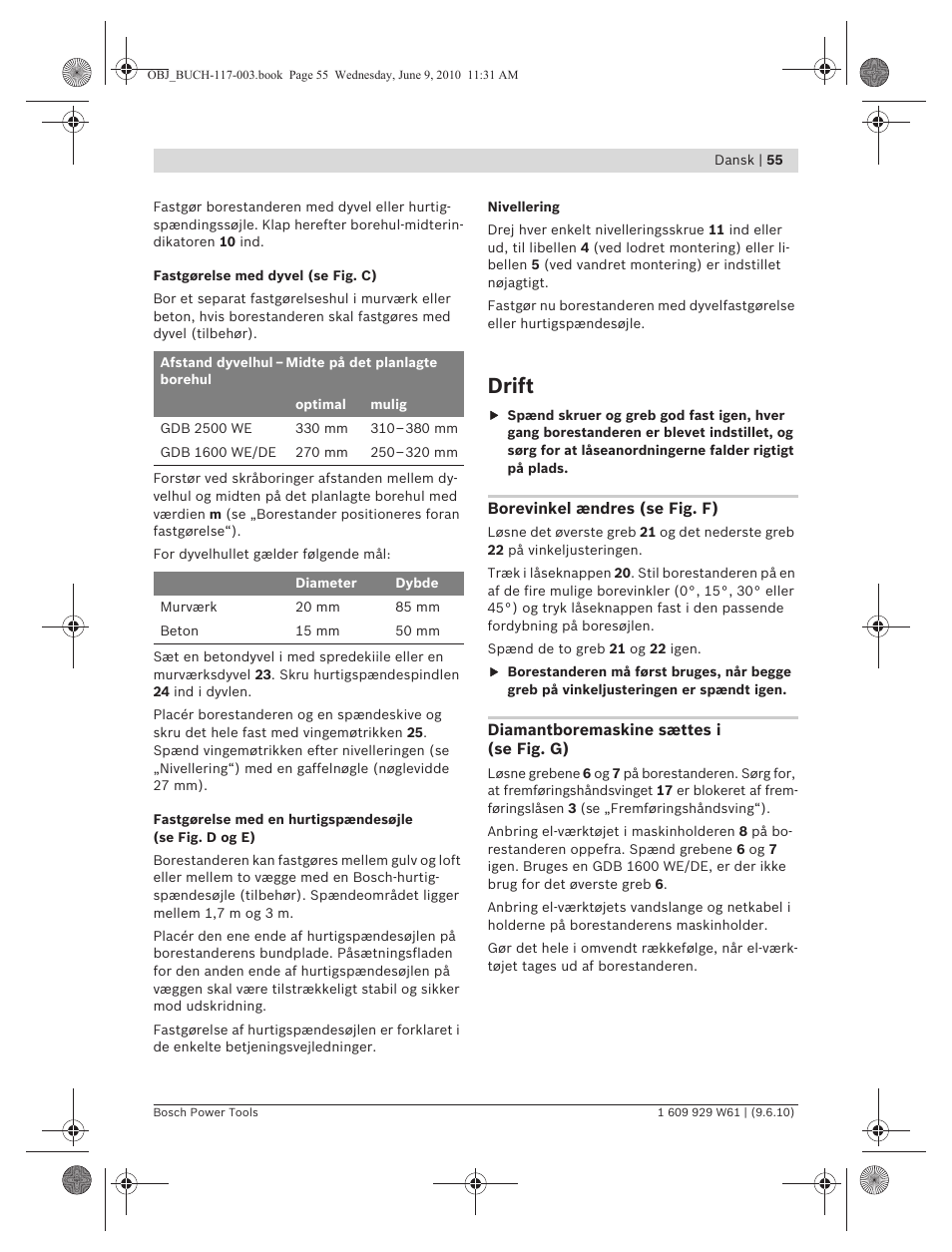 Drift | Bosch S 500 A Professional User Manual | Page 55 / 216