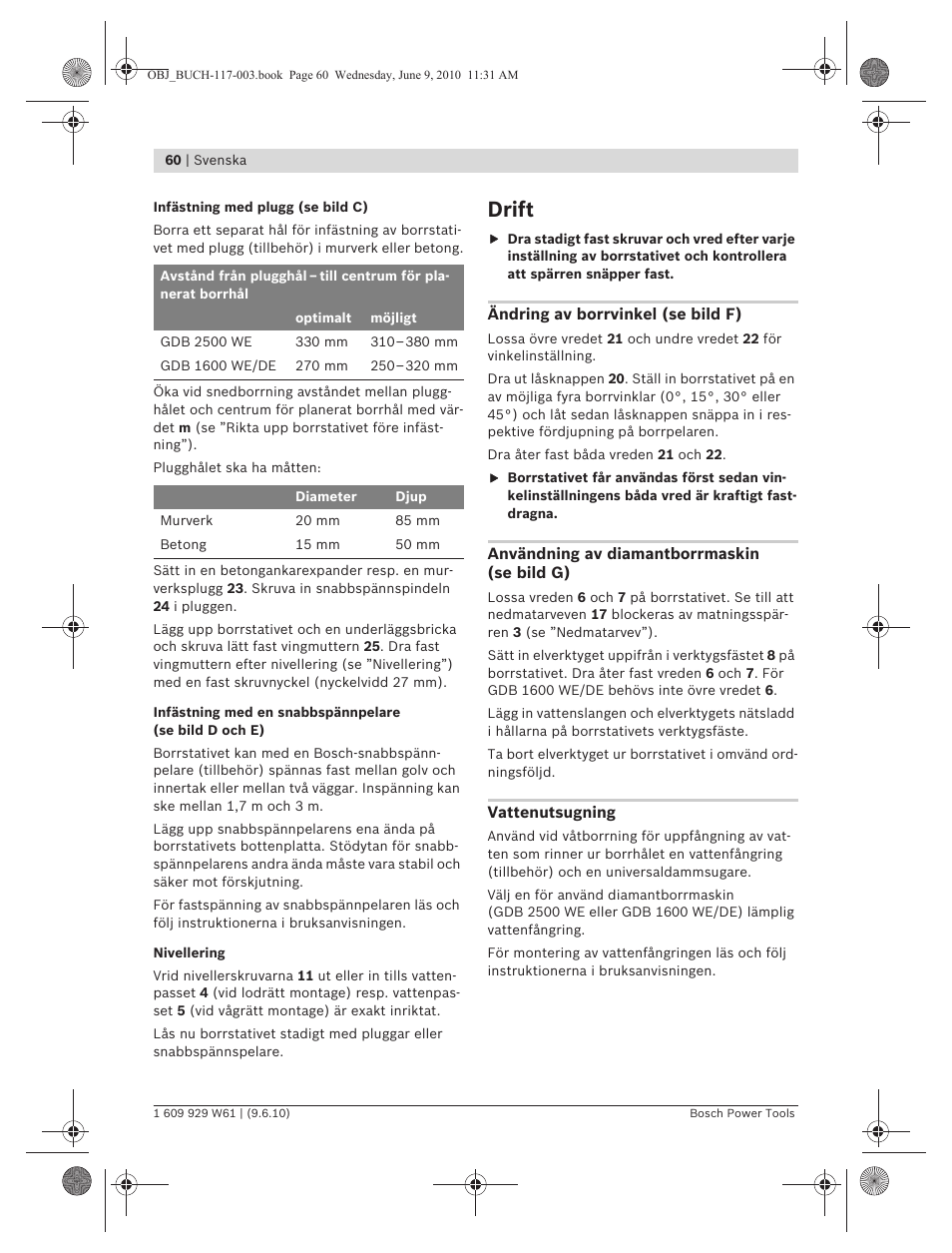 Drift | Bosch S 500 A Professional User Manual | Page 60 / 216