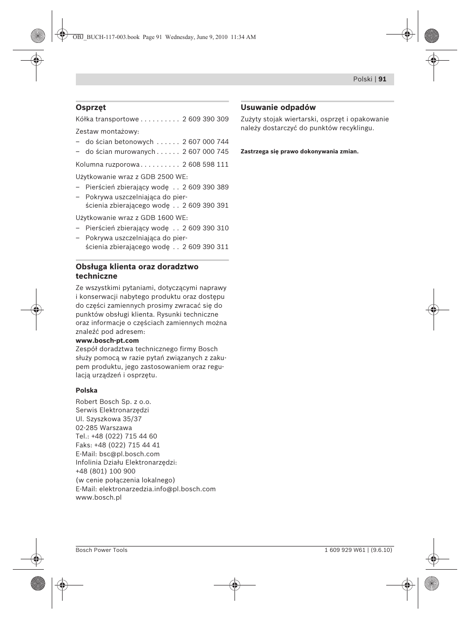 Bosch S 500 A Professional User Manual | Page 91 / 216