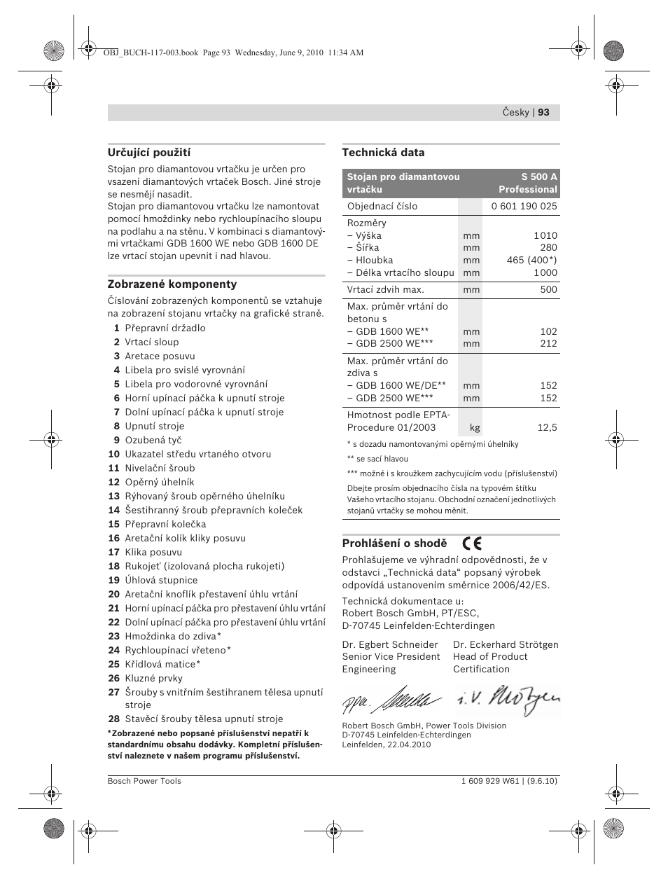 Bosch S 500 A Professional User Manual | Page 93 / 216