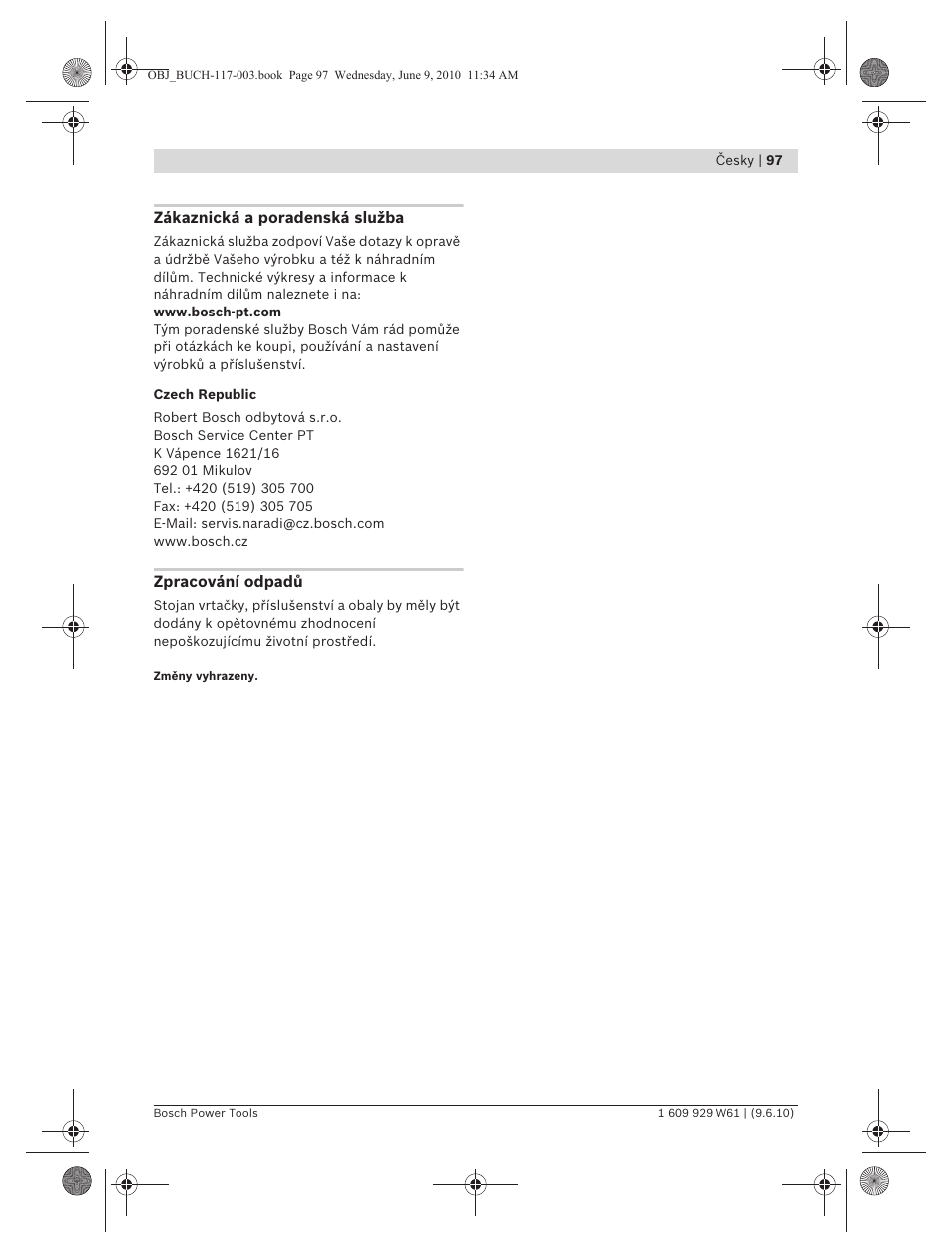 Bosch S 500 A Professional User Manual | Page 97 / 216