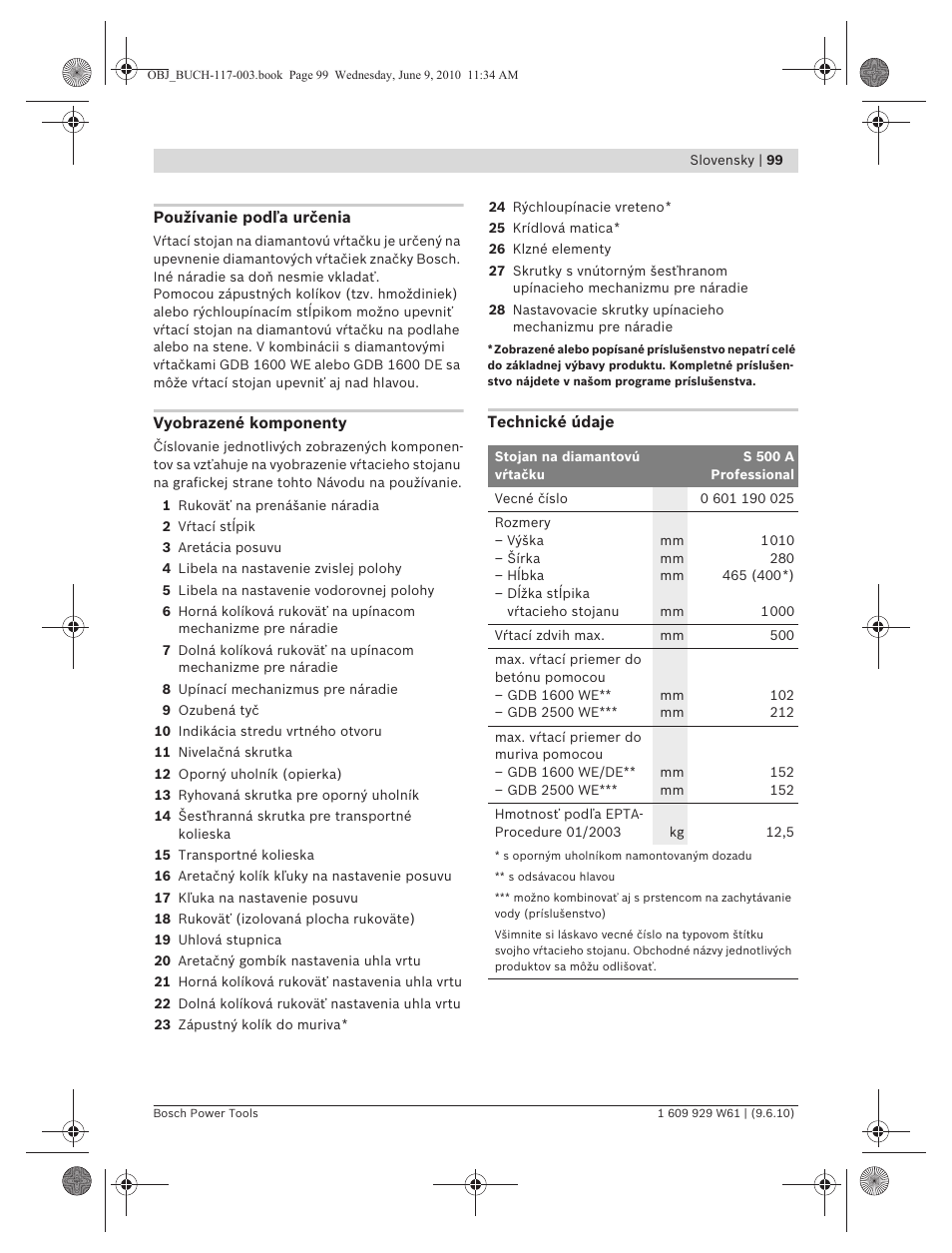 Bosch S 500 A Professional User Manual | Page 99 / 216