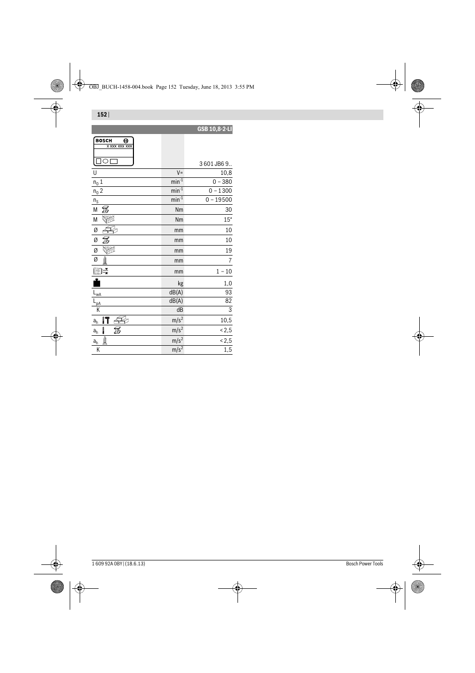 Bosch GSB 10,8-2-LI Professional User Manual | Page 152 / 157