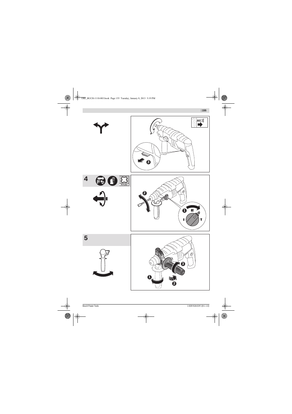 Bosch GBH 2-20 D Professional User Manual | Page 155 / 158