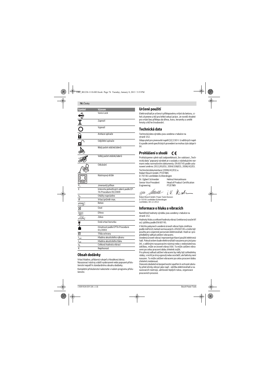 Bosch GBH 2-20 D Professional User Manual | Page 76 / 158