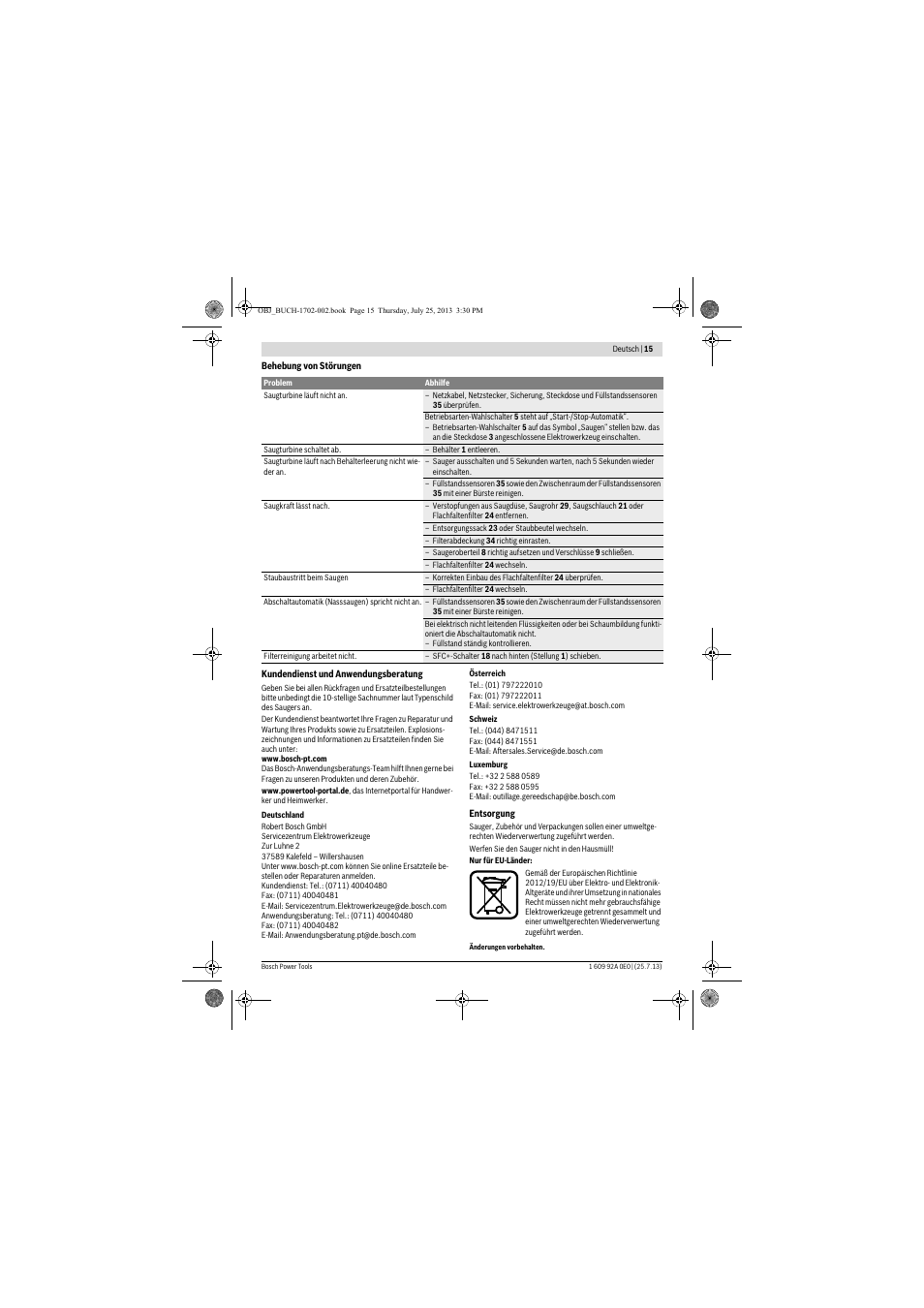 Bosch GAS 35 L SFC+ Professional User Manual | Page 15 / 219