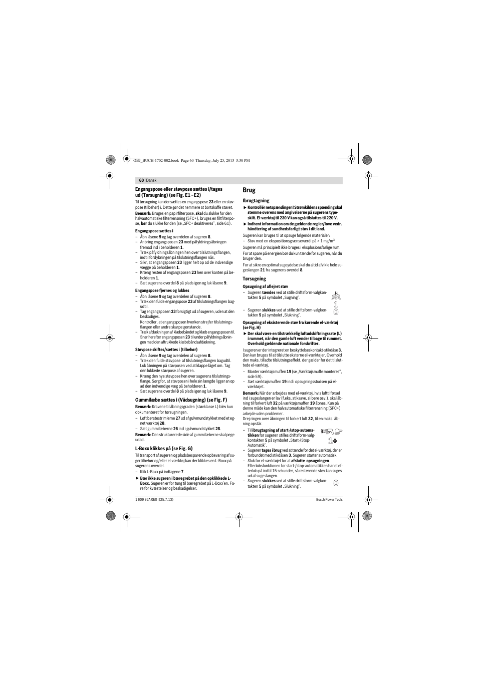 Brug | Bosch GAS 35 L SFC+ Professional User Manual | Page 60 / 219