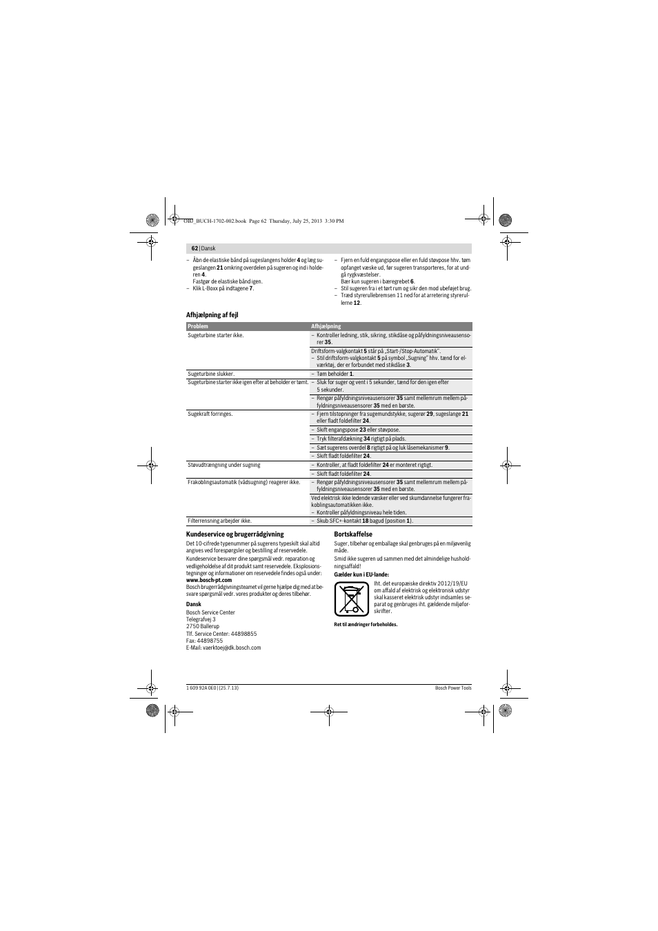 Bosch GAS 35 L SFC+ Professional User Manual | Page 62 / 219