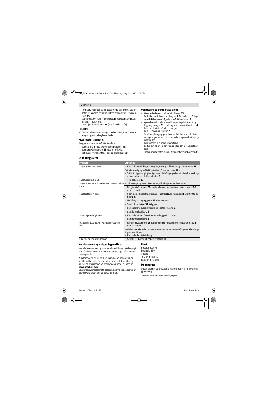 Bosch GAS 35 L SFC+ Professional User Manual | Page 74 / 219