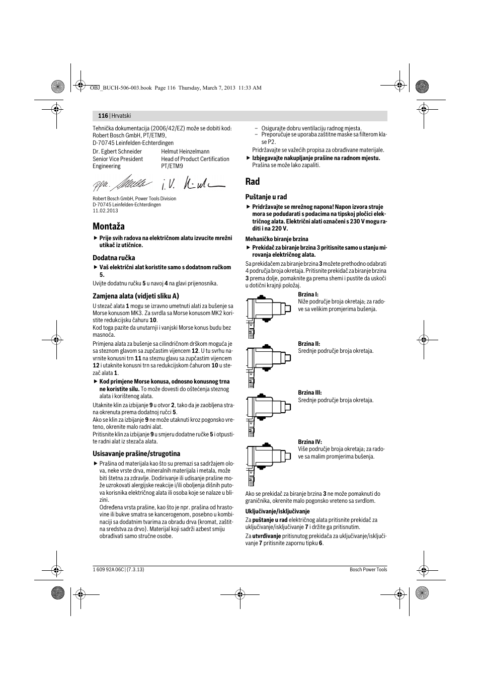 Montaža | Bosch GBM 32-4 Professional User Manual | Page 116 / 138