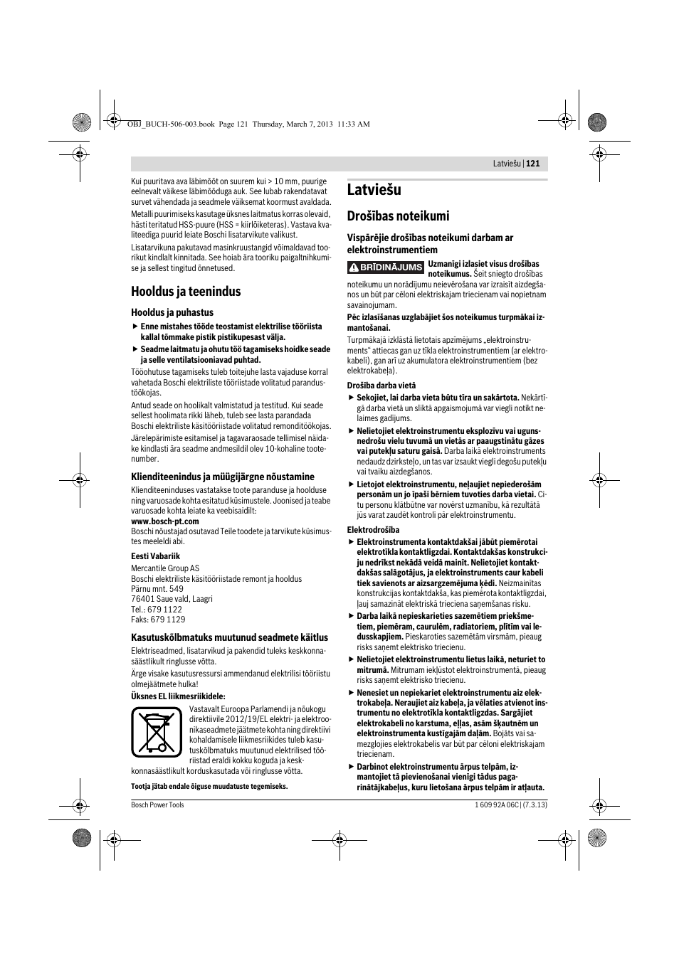 Latviešu, Hooldus ja teenindus | Bosch GBM 32-4 Professional User Manual | Page 121 / 138