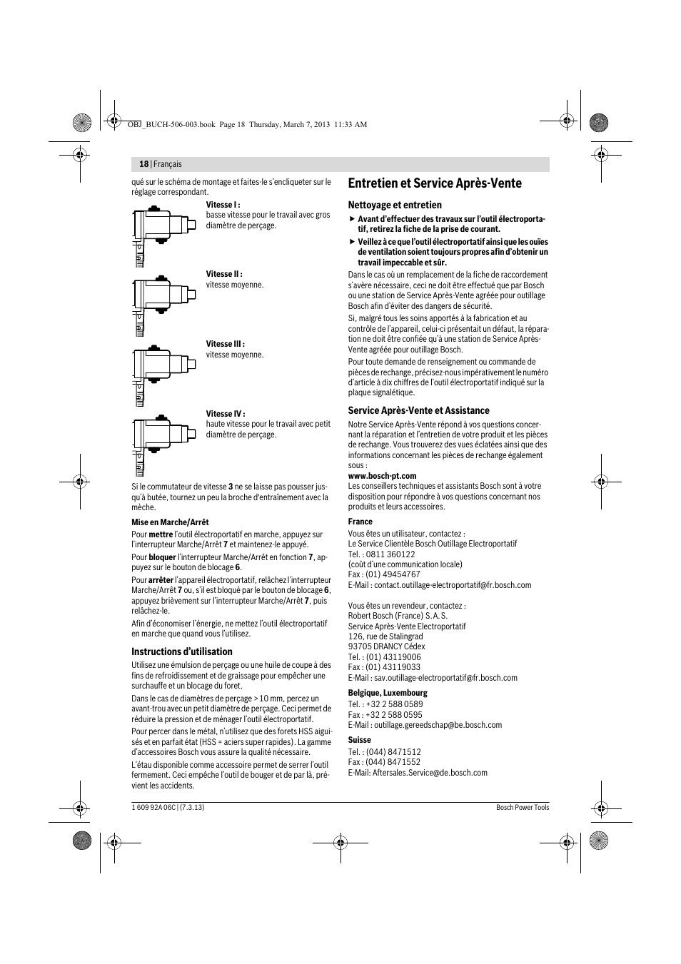 Entretien et service après-vente | Bosch GBM 32-4 Professional User Manual | Page 18 / 138