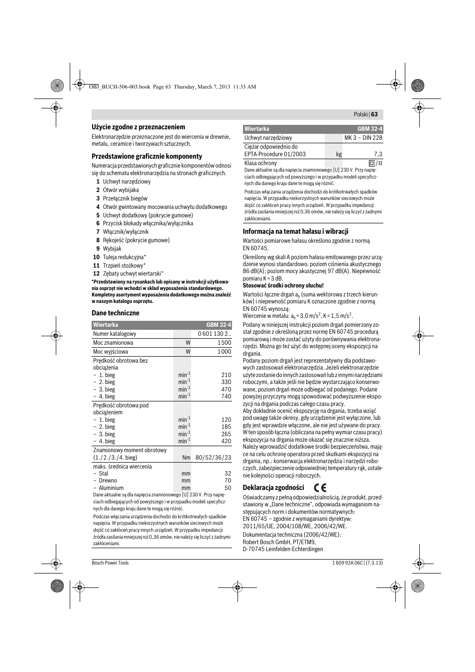 Bosch GBM 32-4 Professional User Manual | Page 63 / 138
