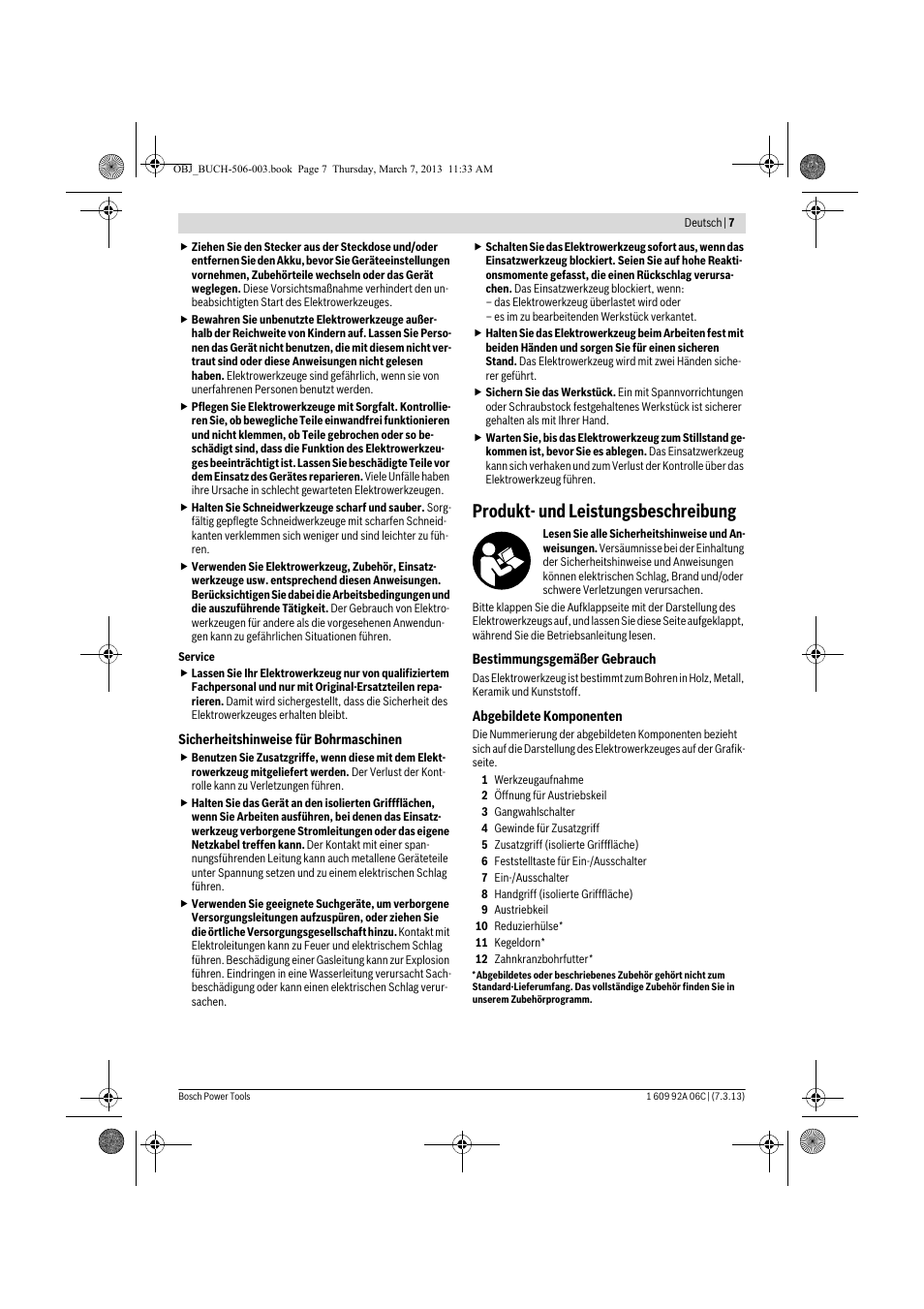 Produkt- und leistungsbeschreibung | Bosch GBM 32-4 Professional User Manual | Page 7 / 138