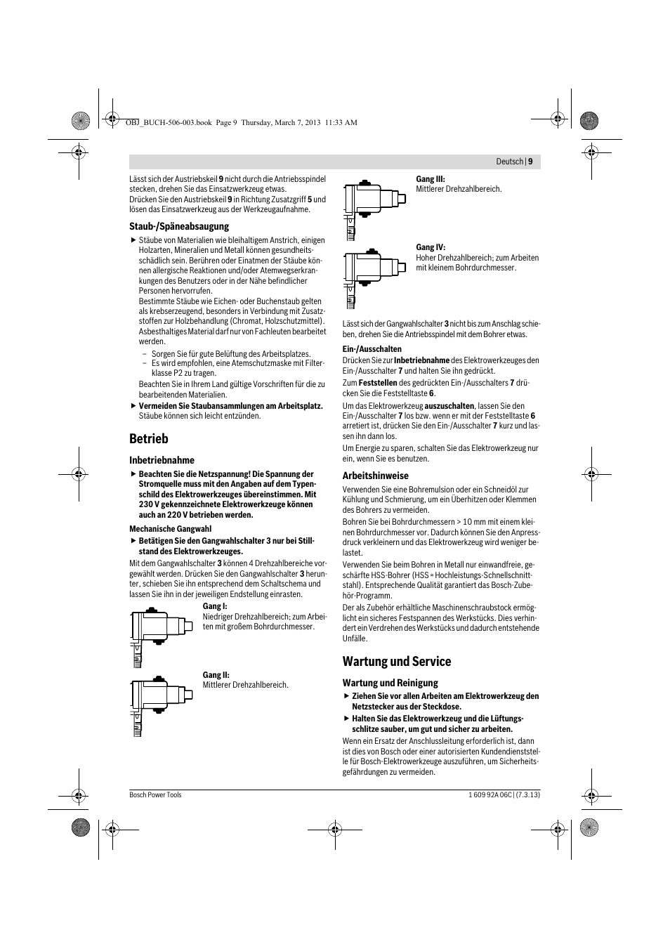 Betrieb, Wartung und service | Bosch GBM 32-4 Professional User Manual | Page 9 / 138
