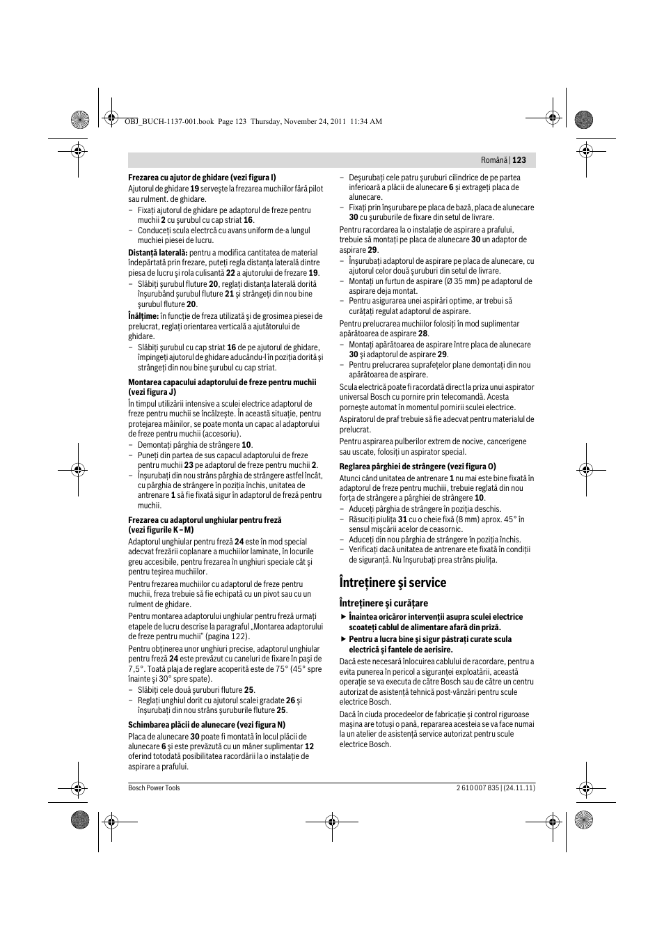 Întreţinere şi service | Bosch GKF 600 Professional User Manual | Page 123 / 178