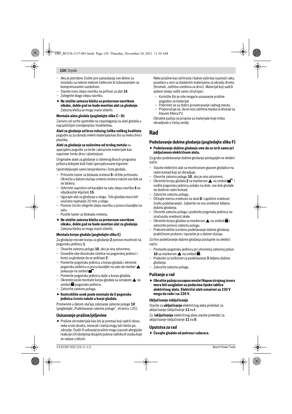 Bosch GKF 600 Professional User Manual | Page 134 / 178