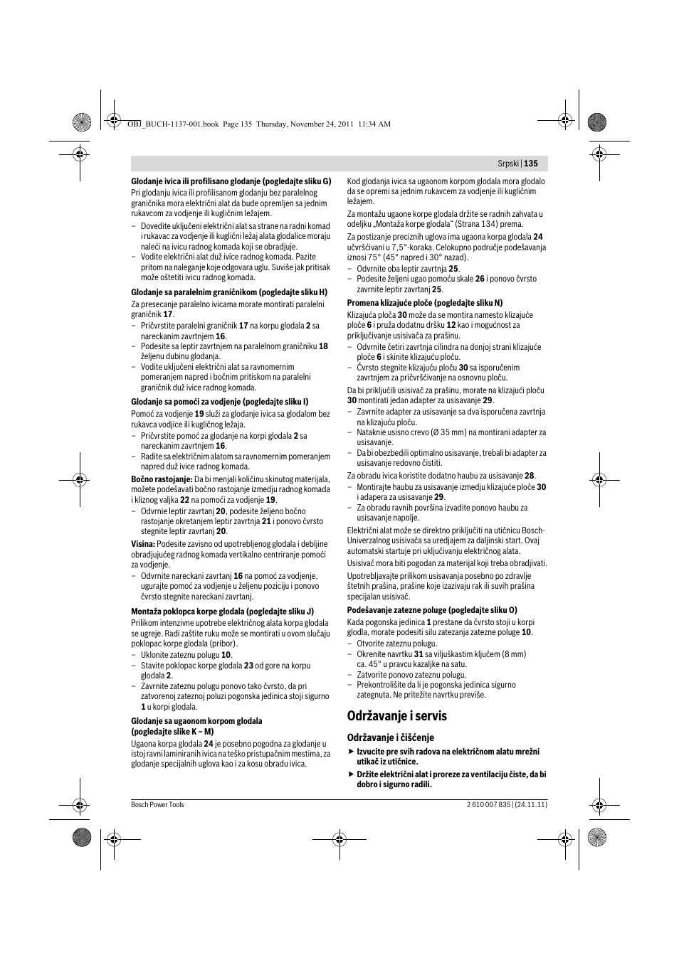 Održavanje i servis | Bosch GKF 600 Professional User Manual | Page 135 / 178