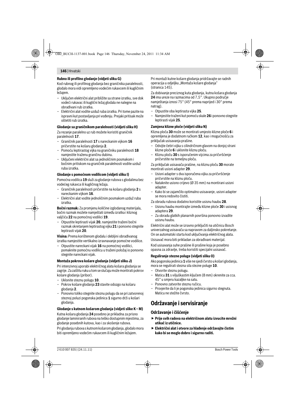 Održavanje i servisiranje | Bosch GKF 600 Professional User Manual | Page 146 / 178