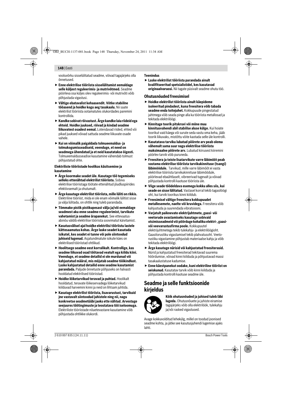 Seadme ja selle funktsioonide kirjeldus | Bosch GKF 600 Professional User Manual | Page 148 / 178