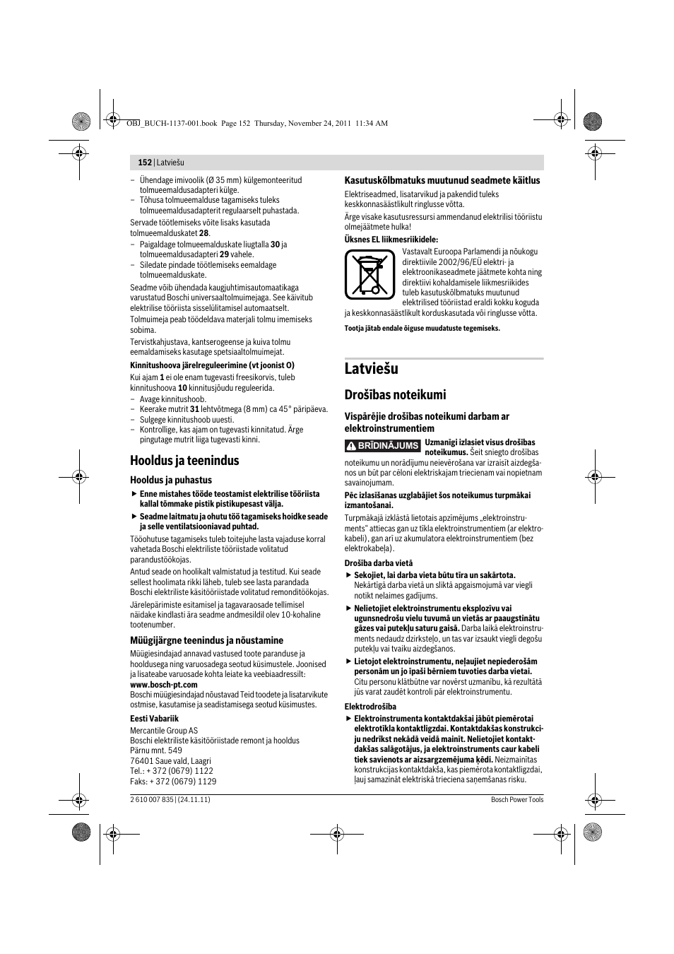 Latviešu, Hooldus ja teenindus | Bosch GKF 600 Professional User Manual | Page 152 / 178