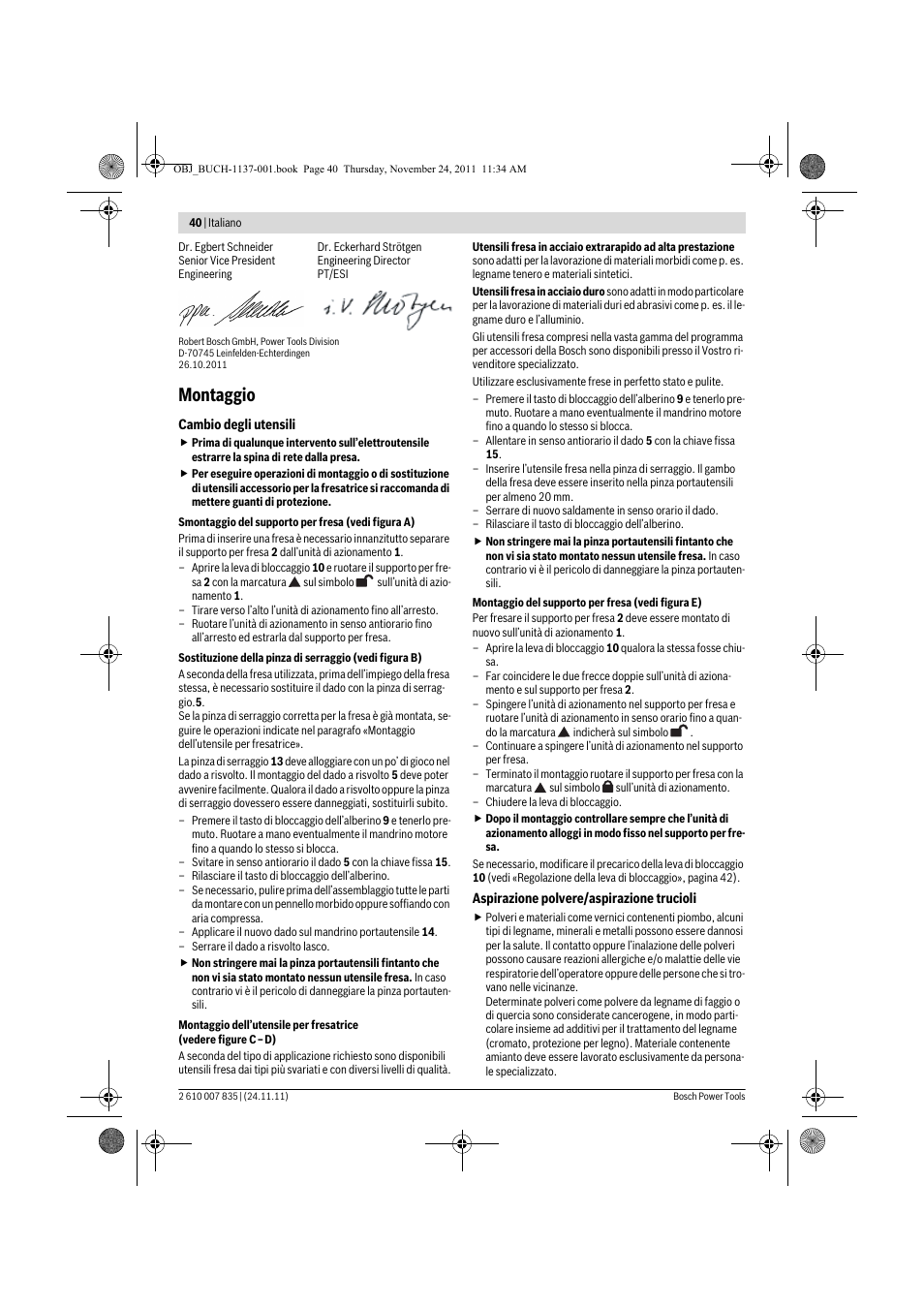 Montaggio | Bosch GKF 600 Professional User Manual | Page 40 / 178