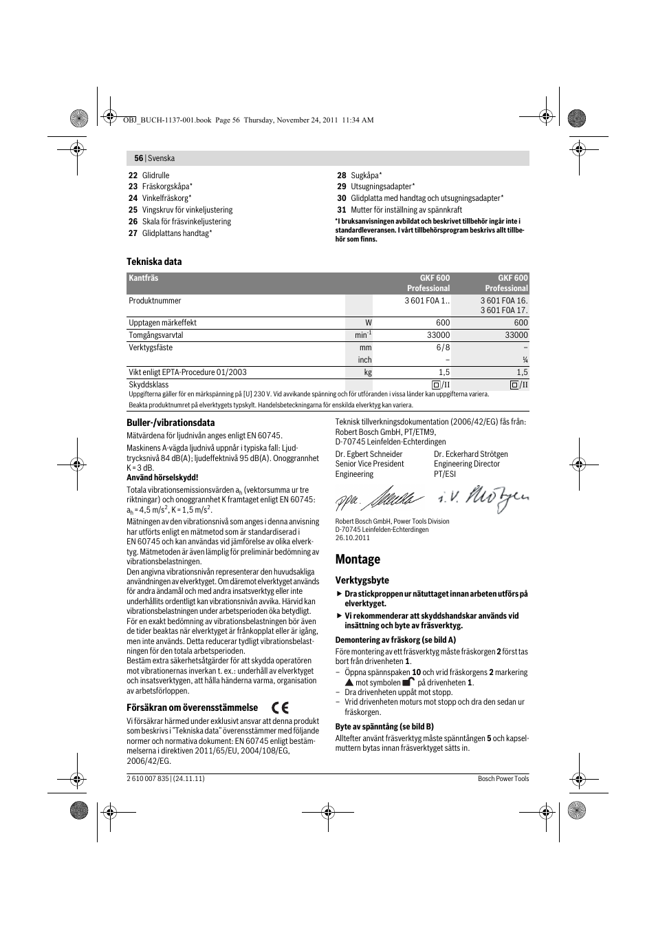 Montage | Bosch GKF 600 Professional User Manual | Page 56 / 178