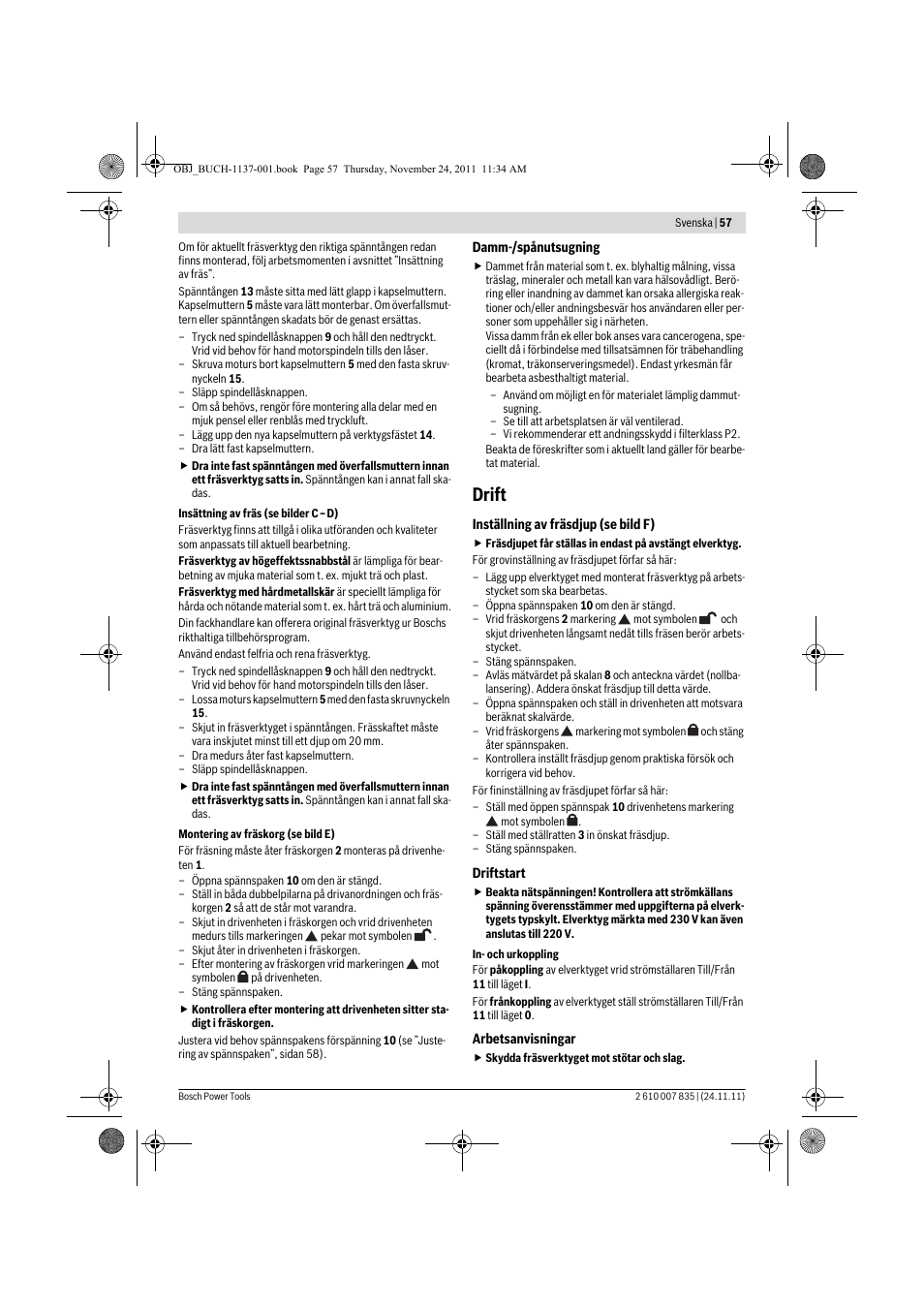 Drift | Bosch GKF 600 Professional User Manual | Page 57 / 178