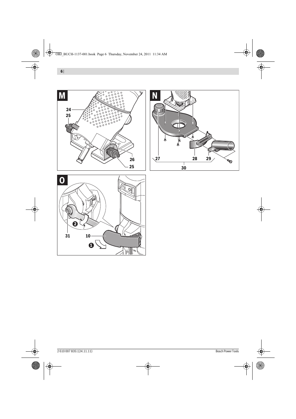 On m | Bosch GKF 600 Professional User Manual | Page 6 / 178