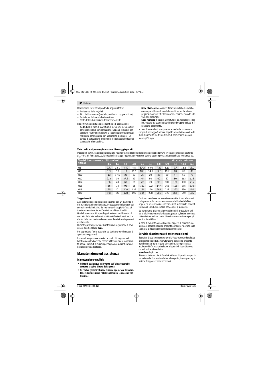 Manutenzione ed assistenza | Bosch GDS 18 E Professional User Manual | Page 30 / 131