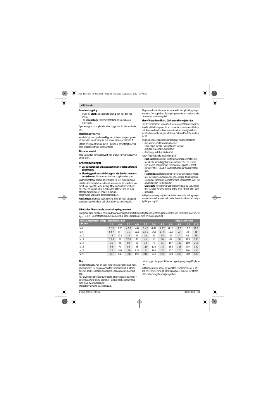 Bosch GDS 18 E Professional User Manual | Page 42 / 131