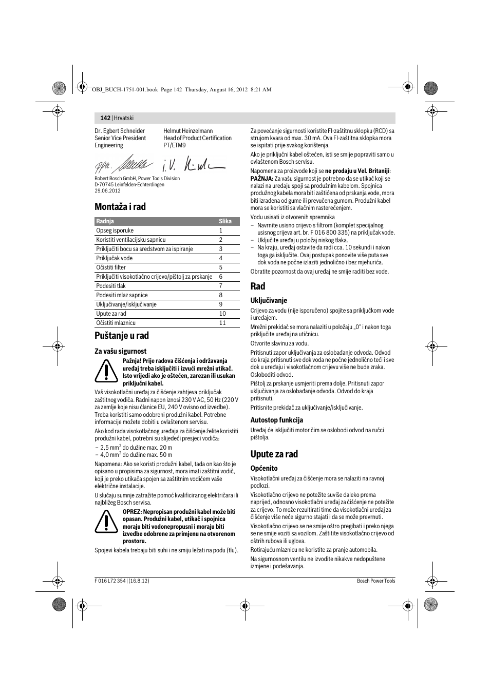 Montaža i rad puštanje u rad, Upute za rad | Bosch GHP 5-13 C User Manual | Page 142 / 178