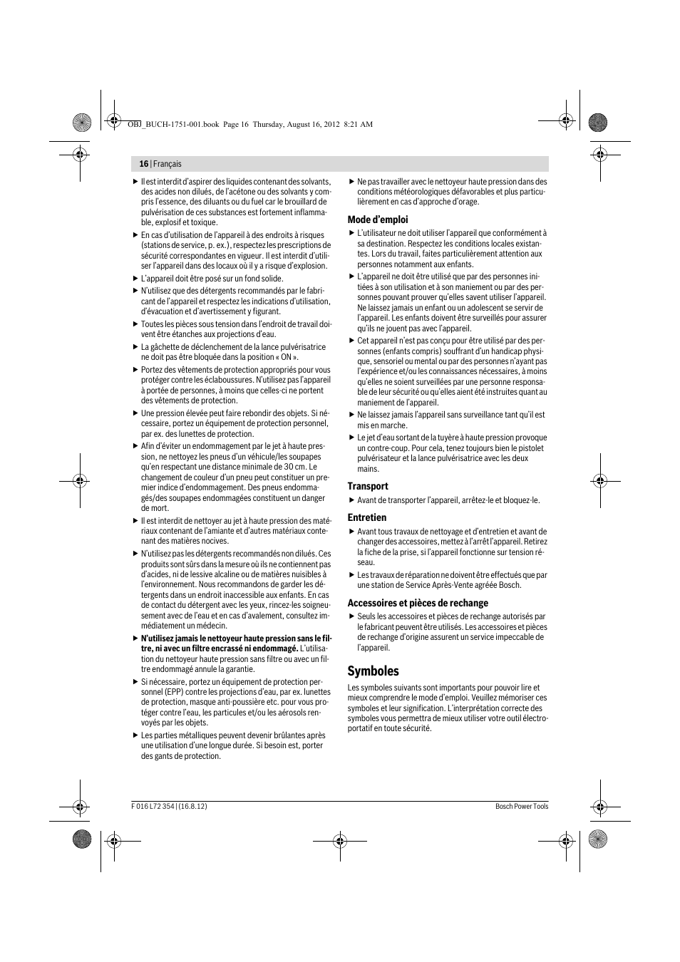 Symboles | Bosch GHP 5-13 C User Manual | Page 16 / 178