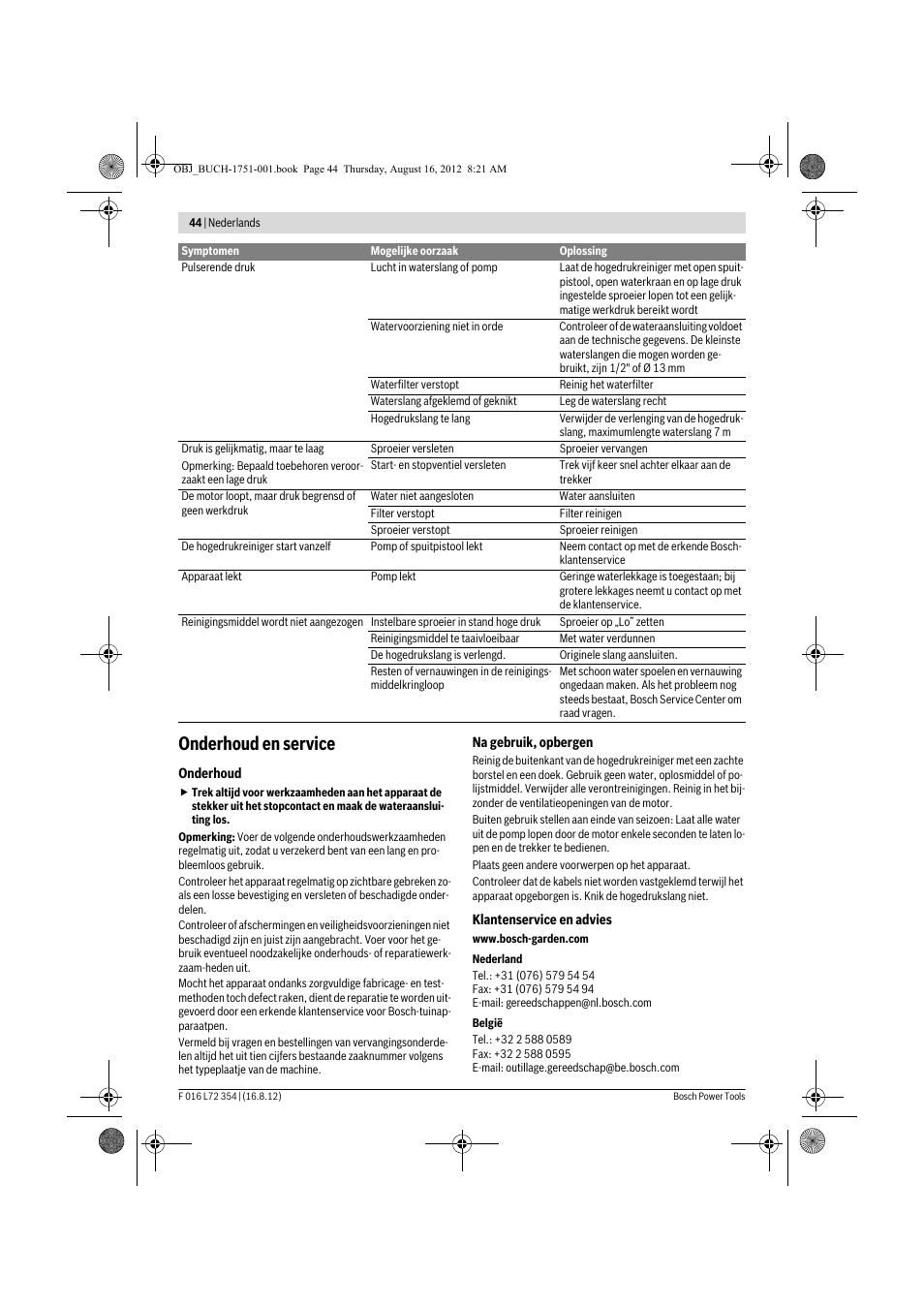 Onderhoud en service | Bosch GHP 5-13 C User Manual | Page 44 / 178